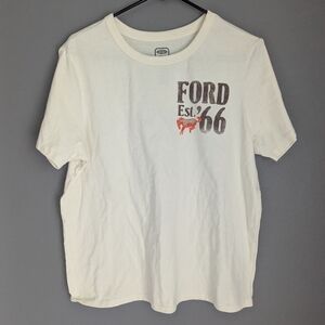 Ford Cream Tee with Gray Logo Print